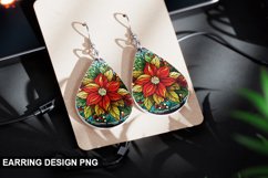 Stained Glass Christmas flowers Earring Design Product Image 1