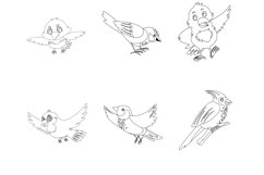 Birds Outlines Set 1 Procreate Brush Stamps, 30 Bird Product Image 8