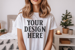 Bella Canvas 3001 Silver Christmas Shirt Mockup Product Image 1