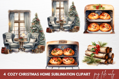 Cozy Christmas Home Clipart Sublimation Product Image 1