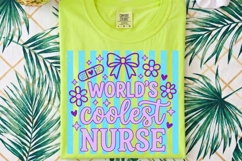 Preppy Striped Nurse PNG, Coquette Nurse Life png. Product Image 7