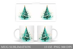 Christmas Tree Mug Sublimation. Colorful Christmas Tree Mug Product Image 1