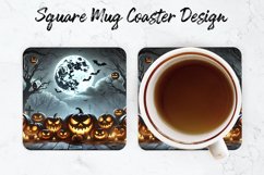 Halloween Pumpkin Mug coaster | Coaster | Sublimation Design Product Image 1