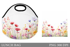 Wildflowers Lunch Bag Design. Flowers Lunch Bag Sublimation Product Image 1