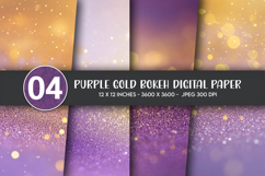 Purple Gold Bokeh Digital Paper Product Image 1