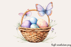 Pastel Easter Butterflies Clipart PNG Product Image 1