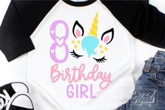Eight Birthday Unicorn SVG - 8th Birthday Unicorn Shirt PNG Product Image 1