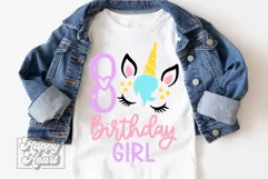 Eight Birthday Unicorn SVG - 8th Birthday Unicorn Shirt PNG Product Image 4