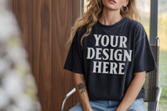 Comfort Colors 1717 Black TShirt Mockup, CC1717 mockup, Tran Product Image 1