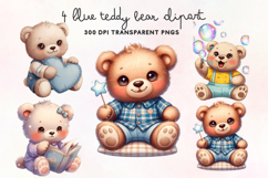 Blue Teddy Bear PNG Clipart Product Image 1