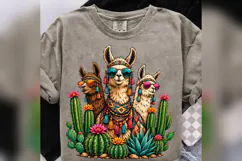 Llama Cactus PNG, Colorful Boho Alpaca Design, Western Deser Product Image 5