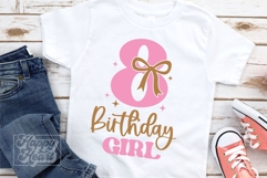 8th Birthday Girl SVG - Eight Bow 8 Birthday Girl PNG Product Image 5