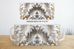 3D White Flowers Mug Wrap | Sublimation Coffee Cup Product Image 10