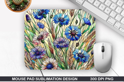 Mouse Pad Sublimation, Summer Flower Mouse Pad PNG Design Product Image 1