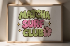 Retro Matcha Surf Club Clipart - Cute Coastal PNG Graphics Product Image 5