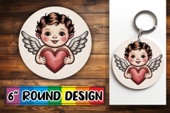 Blissful Round Ornaments Design PNG, Cupid Product Image 1