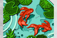 Multilayer Koi Fish Pond Laser Cut 3D File Mandala SVG Product Image 2