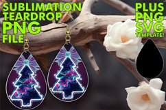Bright Teardrop Earrings Designs PNG, Neon Xmas Product Image 1