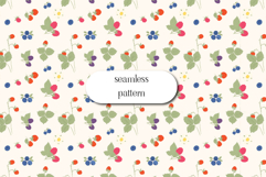 Mixed Berry Seamless Pattern | Cottagecore Fruit Fabric Product Image 1