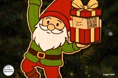 Christmas Gnome Santa Tracker Ornament SVG | Laser Cut Product Image 3