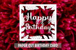 Happy Birthday Greeting card SVG,Paper cut SVG Birthday Card Product Image 1