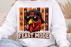 Feast Mode PNG, Striped Thanksgiving Turkey Sublimation Product Image 7