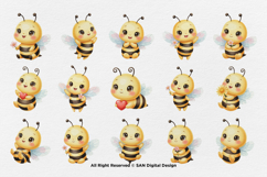 15 Bundle Watercolor Cute Girl Bee Baby Honey Sting Fly Buzz Product Image 8
