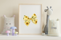 Butter Yellow Sunflower Coquette Bow Clipart Product Image 7