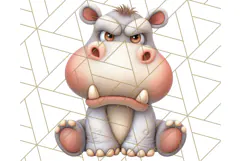 Adorable Angry Animals Clipart PNG, Cute Moody Faces Png Product Image 4