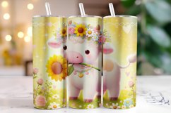Cute Cow Valentine&#039;s Day Tumbler Wrap Sublimation Product Image 1
