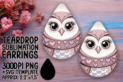 Elegant Teardrop Sublimation Template for Earrings , Valenin Product Image 1