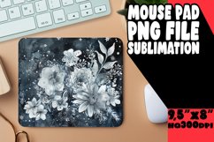 Colorful Flower Pattern Mouse Pad Design PNG Product Image 1