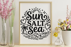Sun Salt Sea Svg, Summer Vibes Svg, Beach Vacation Svg. Product Image 9