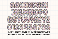 Easter Blooms Alphabet &amp; Numbers Clipart PNG Set Product Image 2