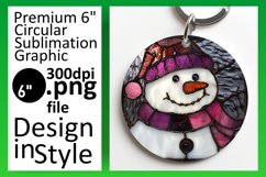 3D Snowman Round Design Holiday Keychan PNG Product Image 1