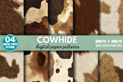 Cowhide Digital Paper Background PNG Product Image 1