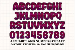 Neon Glitter Alphabet png clipart,neon glitter letter doodle Product Image 2