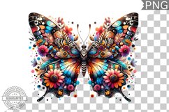Vibrant Floral Butterfly Sublimation - Clipart PNG Design Product Image 1