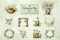 Watercolor Olive Clipart with Transparent Background Product Image 6