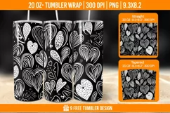 Valentines Heart Tumbler Wrap Designs, Sublimation Wrap Product Image 1