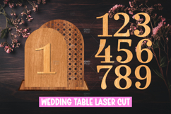 Wedding Table Numbers SVG Laser Cut Stand Design Product Image 1