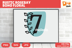 Rustic Rosebay Boho Floral Monogram Product Image 1