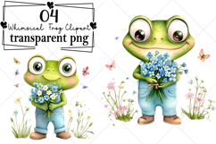 Whimsical Frog Clipart Watercolor PNG Product Image 1