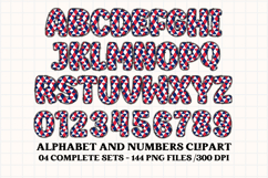 4th July Alphabet png clipart, independence letters doodle Product Image 2