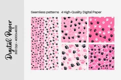Dog Paw Digital Paper Seamless Scrapbook Paper Product Image 3