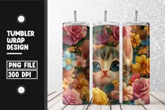 Cute cat pattern Tumbler Wrap | Sublimation | 20 oz Skinny Product Image 1