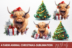 Christmas Farm Animals Clipart Christmas Animals Product Image 1