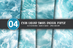 Ocean Foam Splash Digital Paper Product Image 1