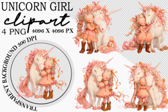Whimsical Girl Unicorn Clipart Product Image 1