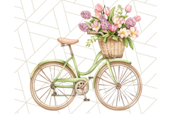 Bicycle with Flowers PNG, Pastel Spring Floral Bike Clipart Product Image 4